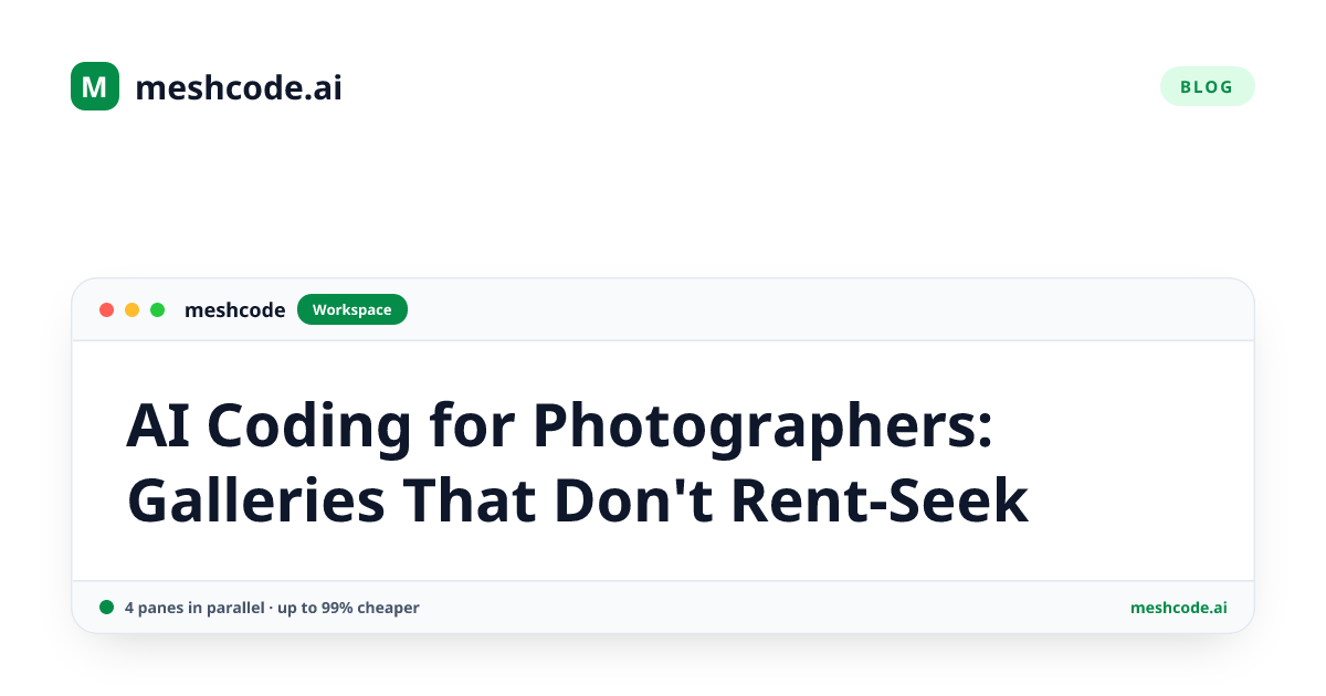 AI Coding for Photographers: Galleries That Don't Rent-Seek