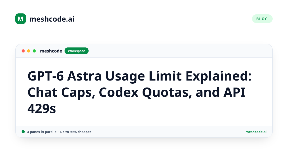 GPT-6 Astra Usage Limit Explained: Chat Caps, Codex Quotas, and API 429s