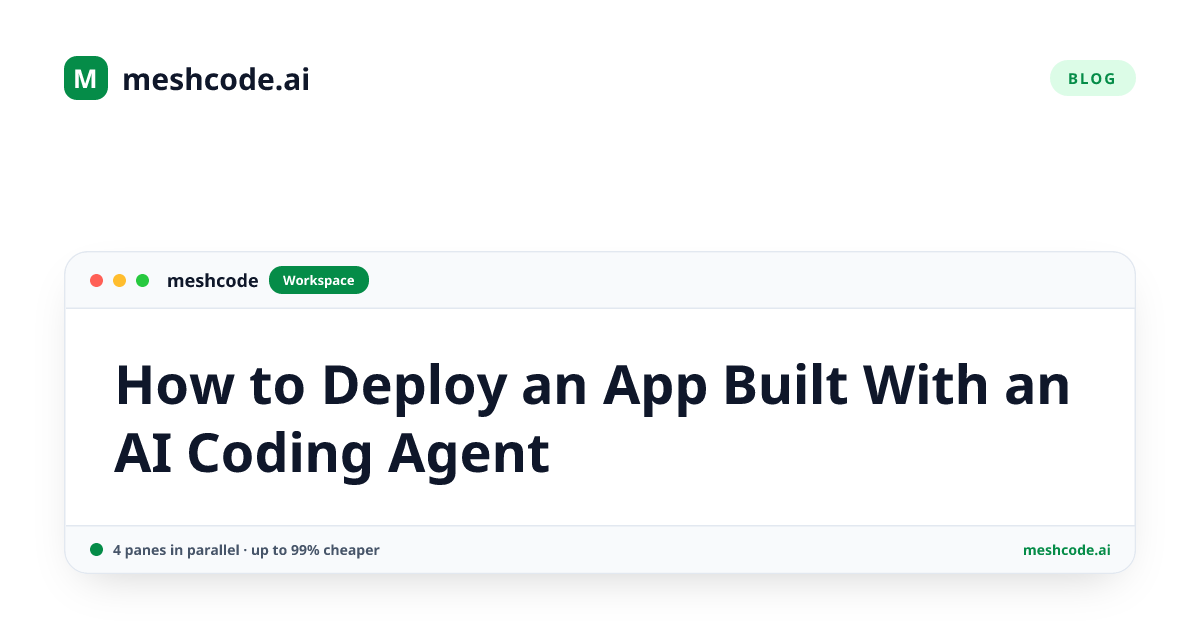 How to Deploy an App Built With an AI Coding Agent