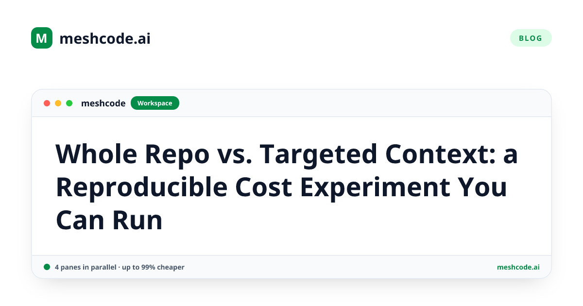 Whole Repo vs. Targeted Context: a Reproducible Cost Experiment You Can Run